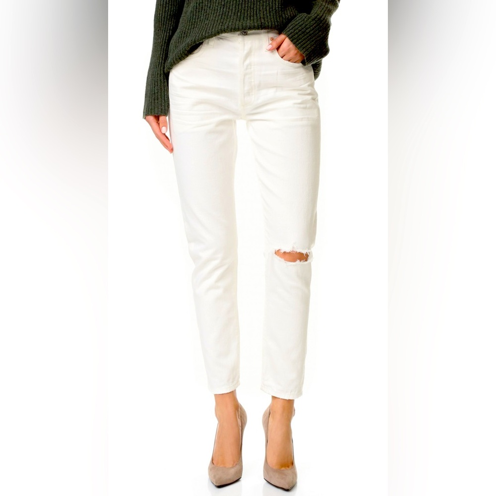 CITIZENS OF HUMANITY Liya High Rise Classic Fit Crop White Jeans size 25